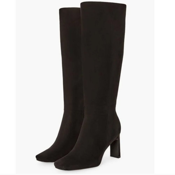 NWOB JustFab Evelyn Heeled Boot (Size 9.5)  Mid-Calf Faux Suede Boot - Picture 4 of 12